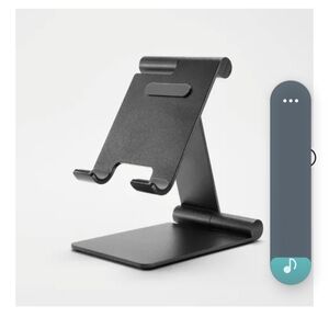 Black Adjustable Tablet Stand with Minimalist Design